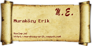 Muraközy Erik névjegykártya